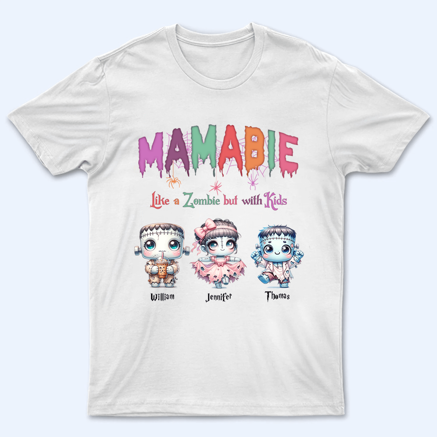 Halloween Mombie Puns - Personalized Custom T-Shirt - Gift for Grandma/Nana/Mimi, Mom, Wife, Grandparent