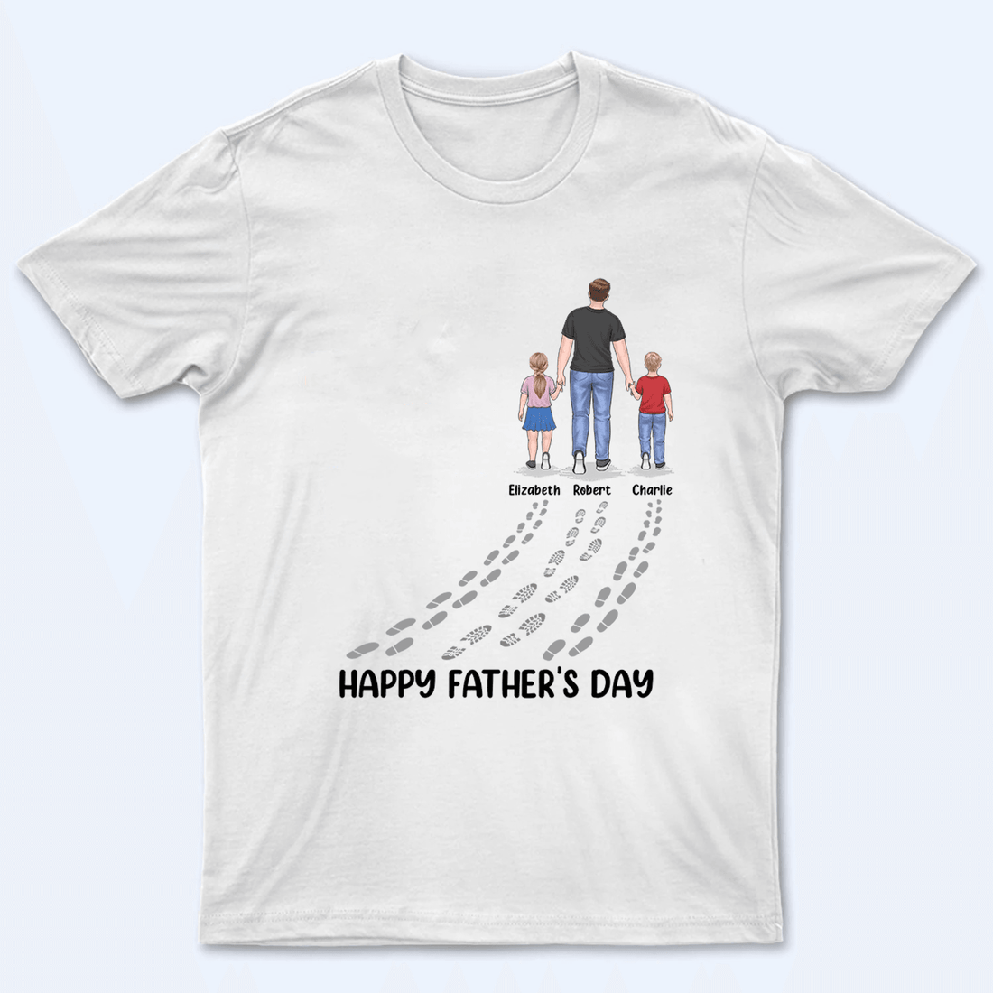 Fathers And Childs Footprints personalized t-shirt, alternate view 2