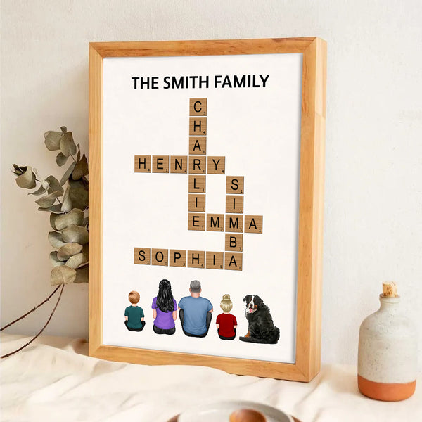 Family Make Your Own Crossword - Personalized Poster/Canvas Prints - Gift For Family Members, Mom and Dad
