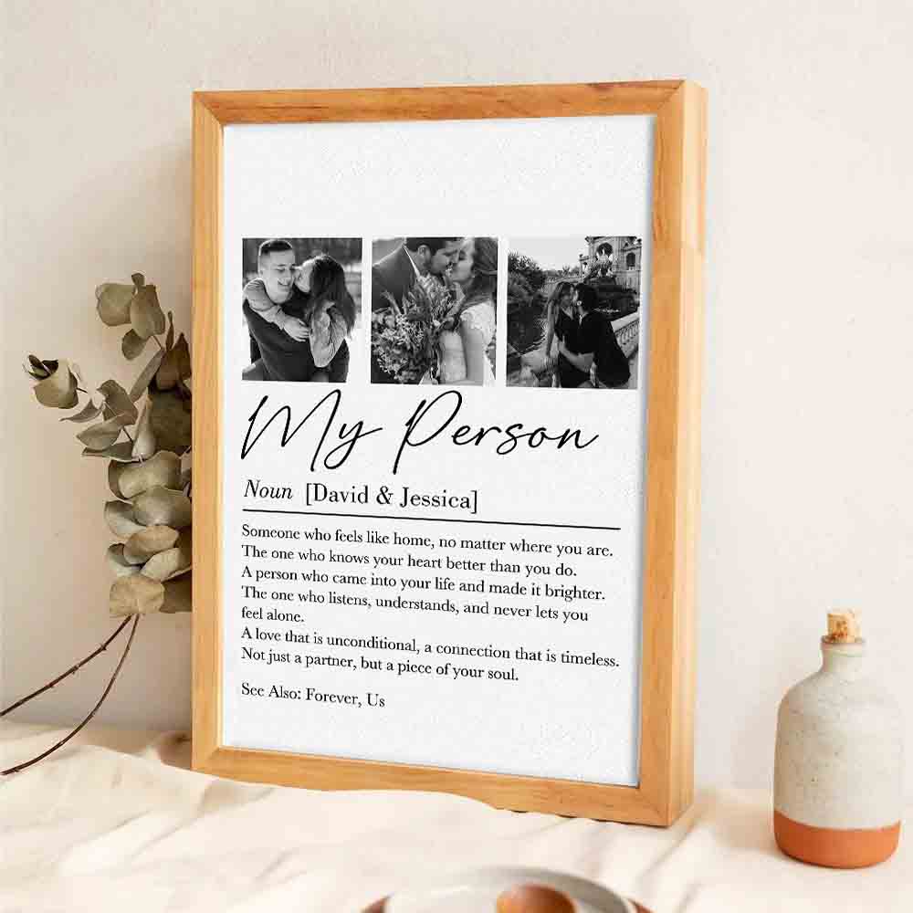 Custom Photo Couple My Person Defination - Personalized Poster/Canvas Prints - Gift For Her/Him, Husband/Wife, Couples on Anniversary, Valentine's Day