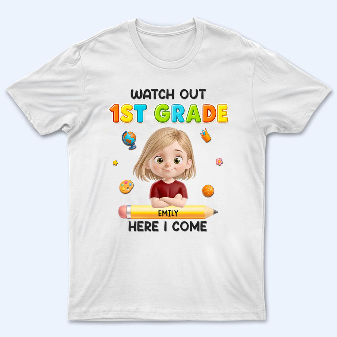 Personalized Watch Out Here I Come youth t-shirt, alternate view 2