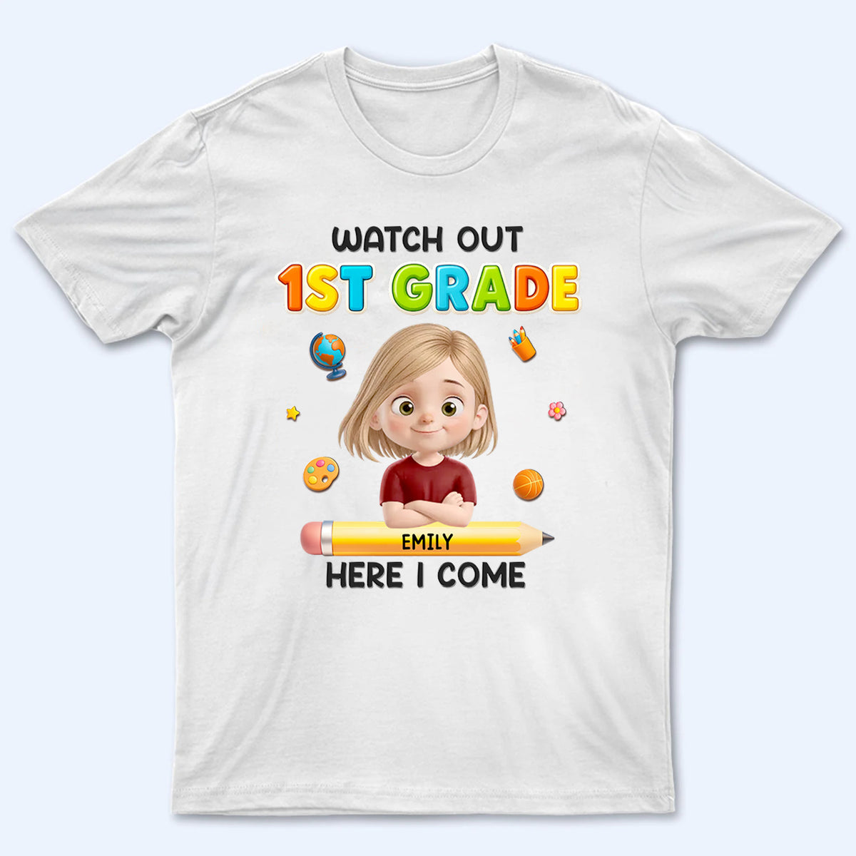Watch Out Here I Come - Custom Kid Shirt for Back To School | Personalized Gift for Student, Son, Daughter | Kindergarten, Pre-K, Preschool