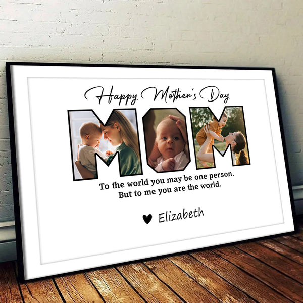 Custom Photo Happy Mother's Day To Mom - Personalized Poster/Canvas Prints - Gift For Mom, Mother's Day