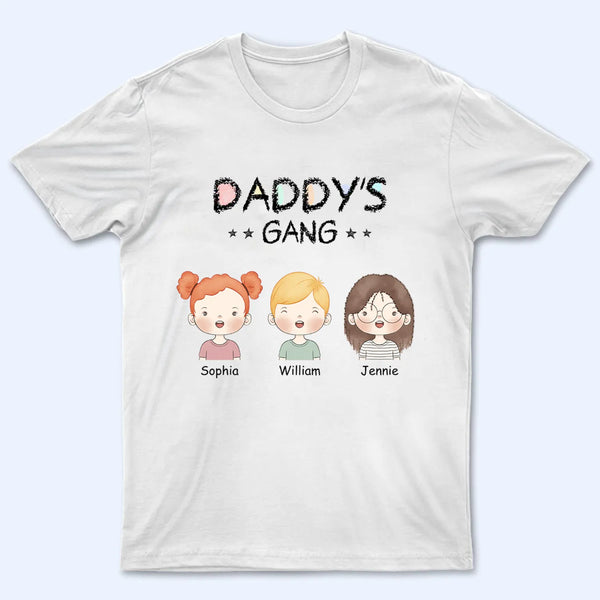 Daddy Gang With Grandkids - Personalized Custom T Shirt - Gift For Dad/Father/Husband