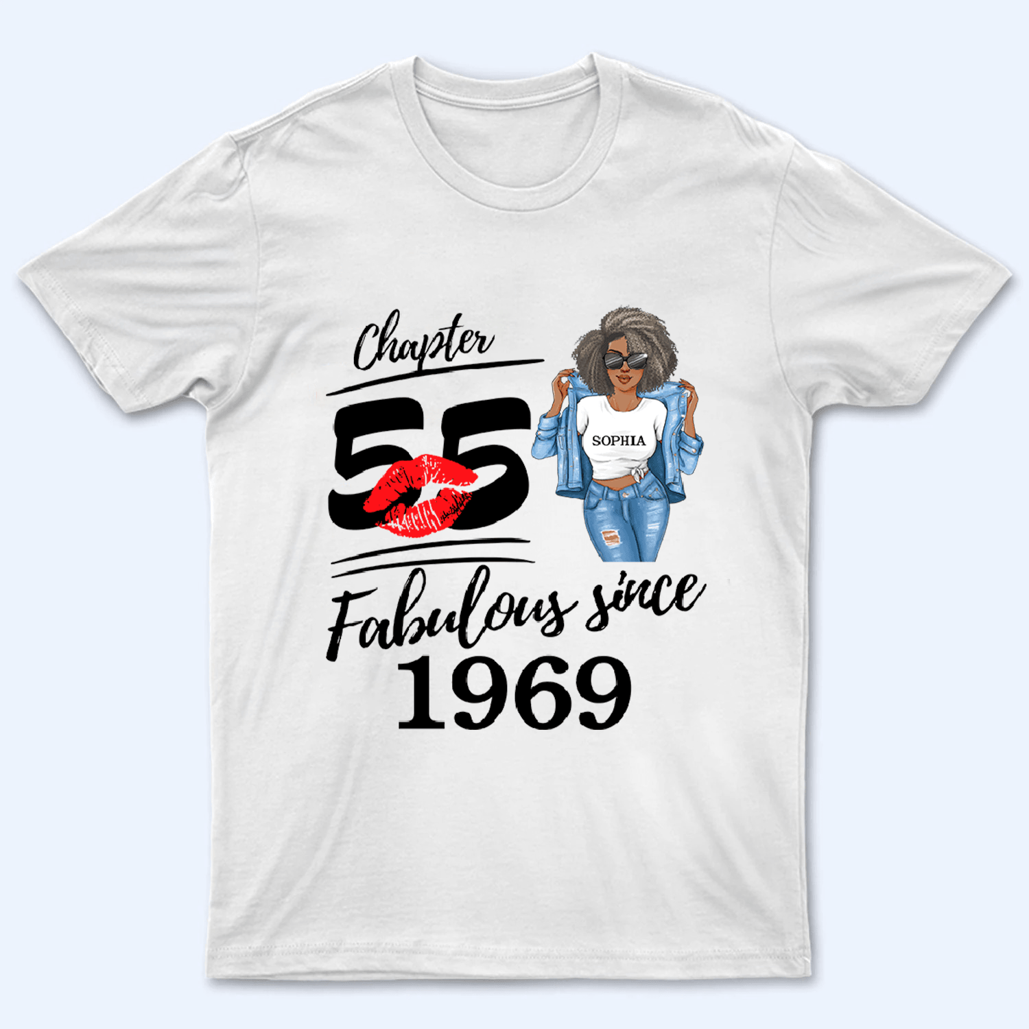 Custom Age & Year, Stepping Into a New Chapter, Turning New Age, Fabulous Since - Personalized T Shirt - Birthday, Loving, Funny Gift for Her, Wife, Mom, Mother, Grandma - Suzitee Store