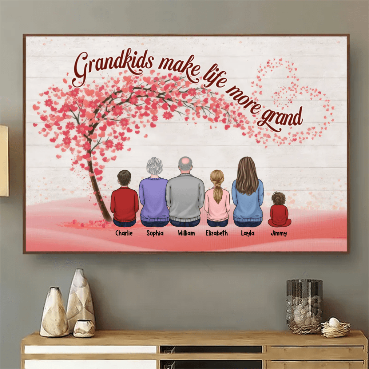 Grandparents & Grandkids Forever Linked Together - Personalized Family Gift For Grandma, Grandpa, Grandparent | Poster - Suzitee Store