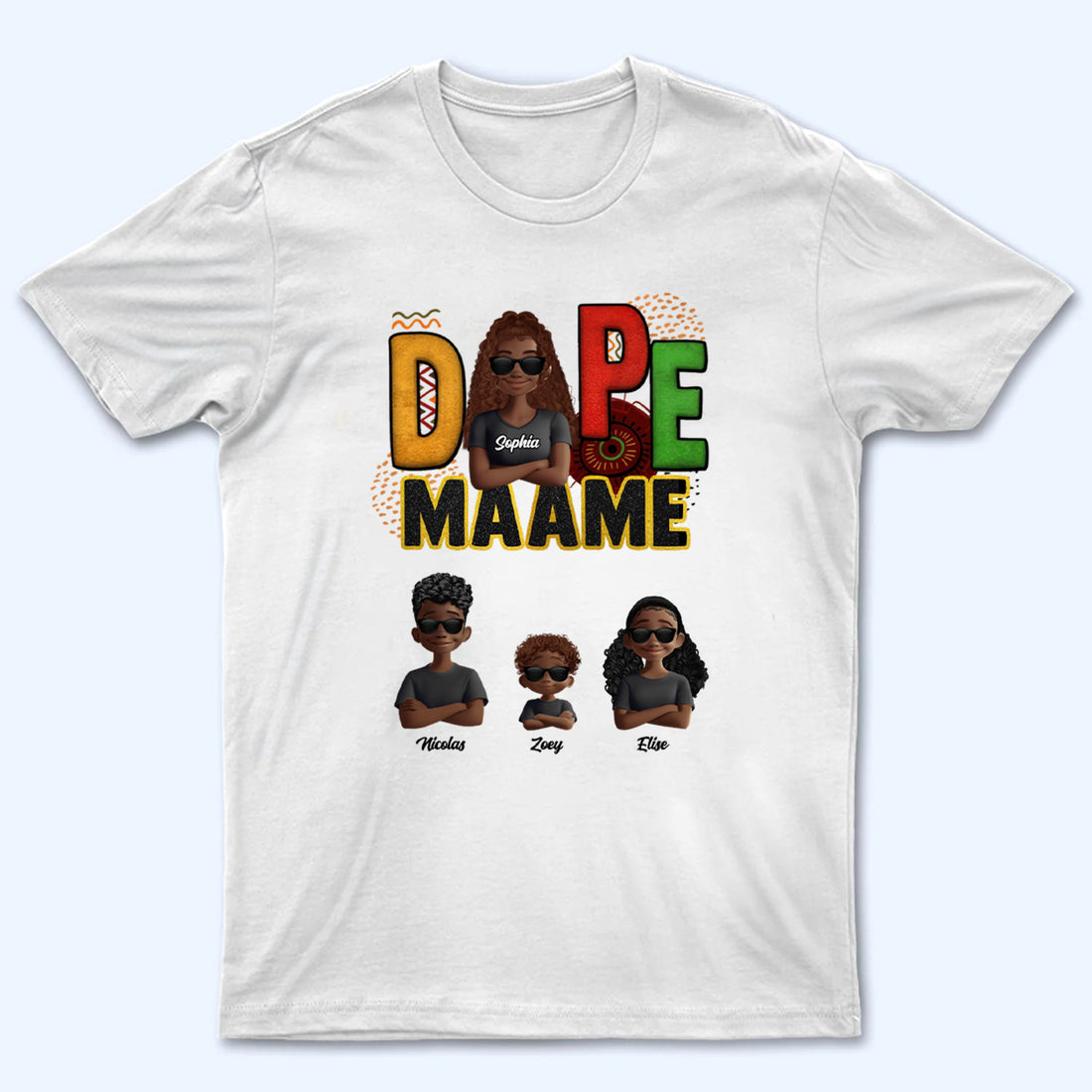 Personalized Dope Black Mom t-shirt, alternate view 2