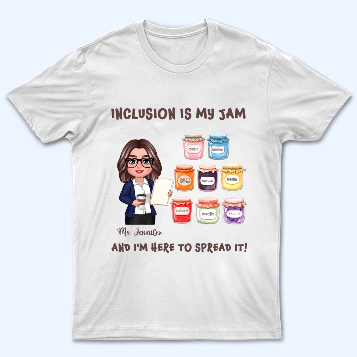 Teacher Teaching Is My Jam - Personalized Custom Shirt - Back To School Gift For Teacher, Educator, Kindergarten, Preschool, Pre K, Paraprofessional