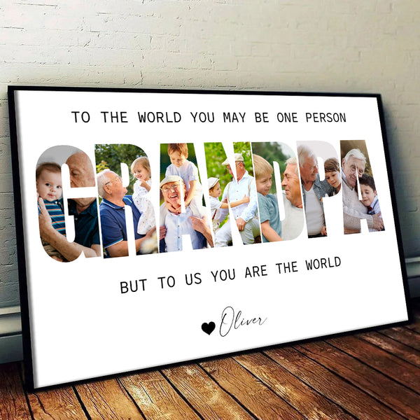 Custom Photo Grandpa Photo Collage - Personalized Poster/Canvas Prints - Father's Day Gift For Grandpa