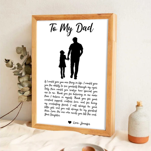From Daughter To My Dad - Personalized Poster/Canvas Prints - Father's Day Gift, Birthday Gift For Dad, Daddy