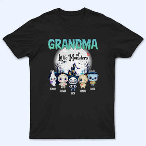 Grandma Of These Little Monsters - Personalized Custom T Shirt - Halloween Gift for Grandma/Nana/Mimi, Mom, Wife, Grandparent