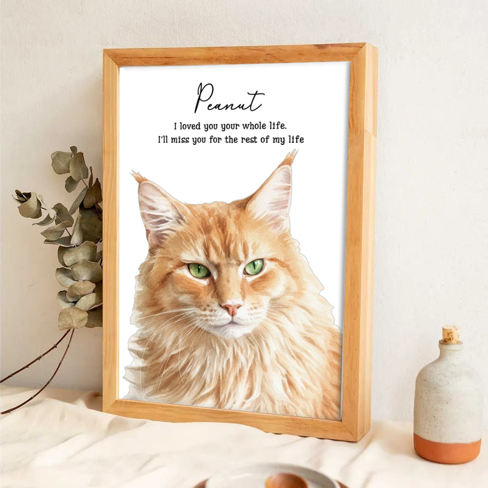 Custom Photo Realistic Watercolor Art Memorial Dog Cat - Personalized Poster/Canvas Prints - Sympathy Gift For Pet Owners, Pet Lovers