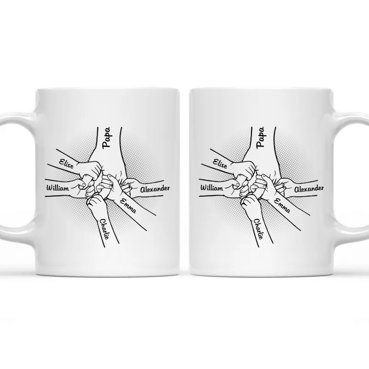 Best Papa Ever Holding Hand - Personalized Mug - Father's Day, Birthday Gift For Dad, Papa, Grandpa - Suzitee Store