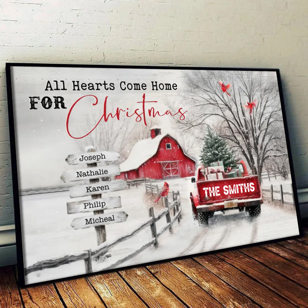 All Roads Lead Home At Christmas - Personalized Poster/Canvas - Gift For Family Members, Mom and Dad
