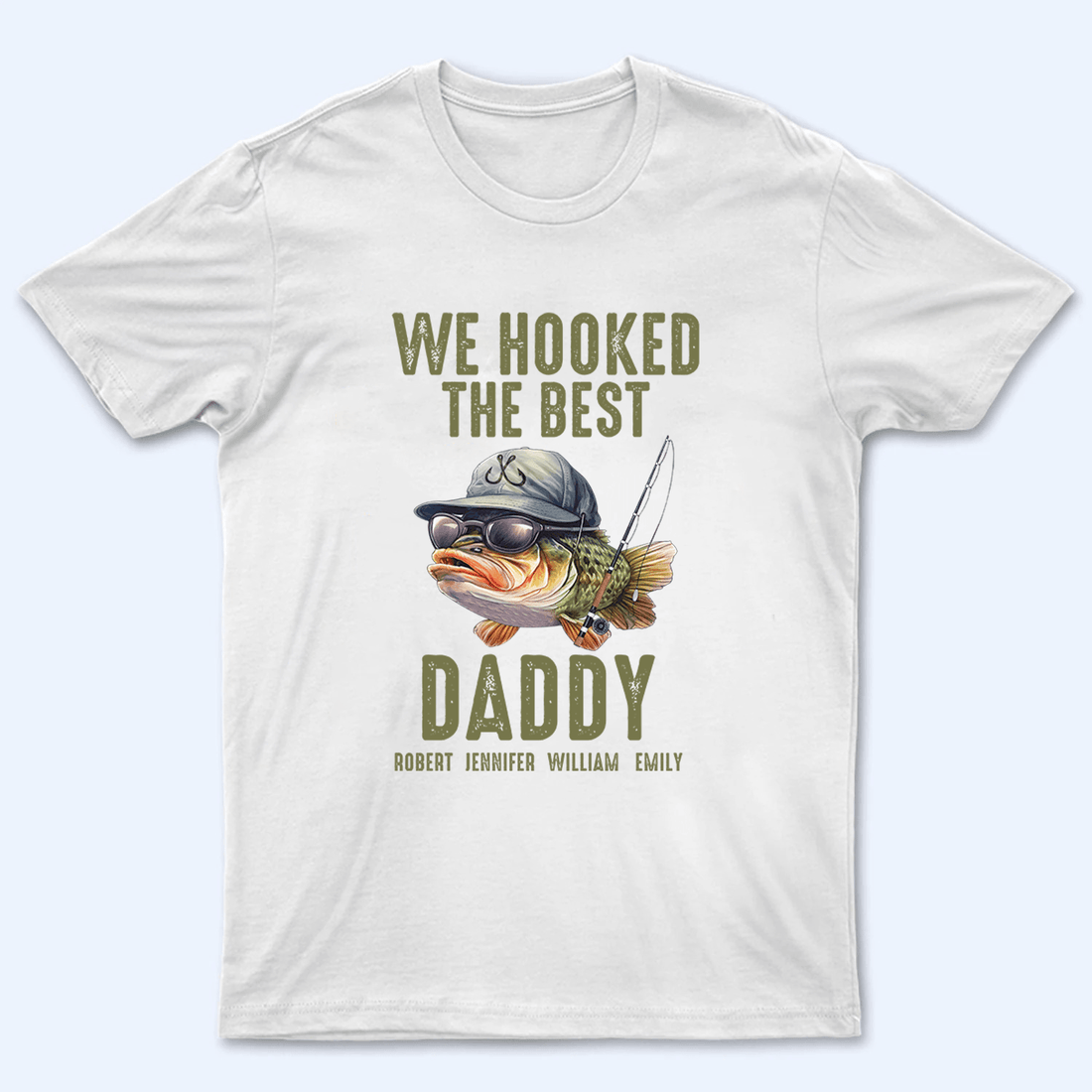 Personalized We Hooked The Best Daddy Fishing t-shirt, alternate view 2