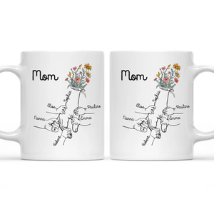 Holding Mom's Hand - Personalized Mug - Gift for Mom, Wife, Grandma, Mother's Day - Suzitee Store