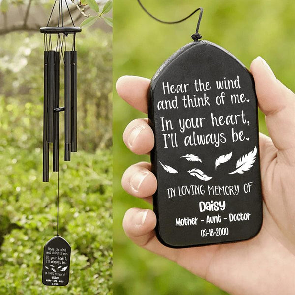In The Loving Memory OF Family - Personalized Wind Chimes - Memorial Sympathy Gift for Family Members Grandma, Grandpa, Dad, Mom | Miscarriage Gift, Infant Loss Gifts