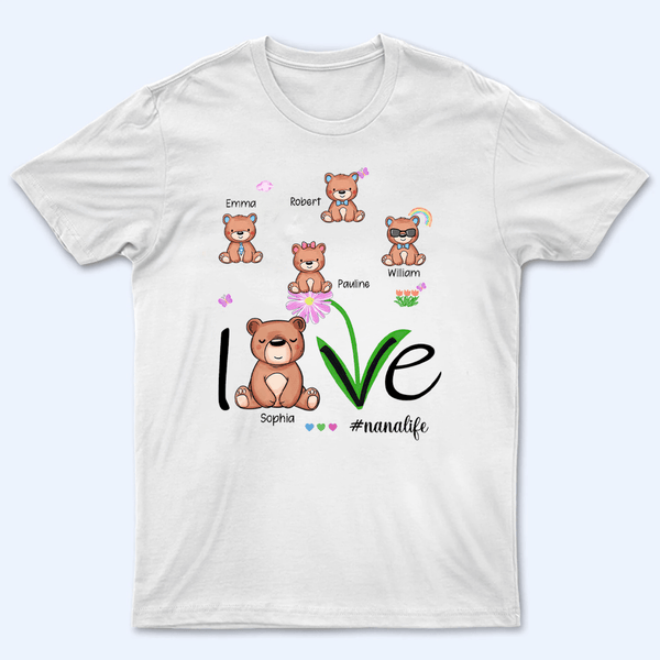 Love Grandma Life - Personalized Custom T Shirt - Gift for Grandma/Nana/Mimi, Mom, Wife, Grandparent
