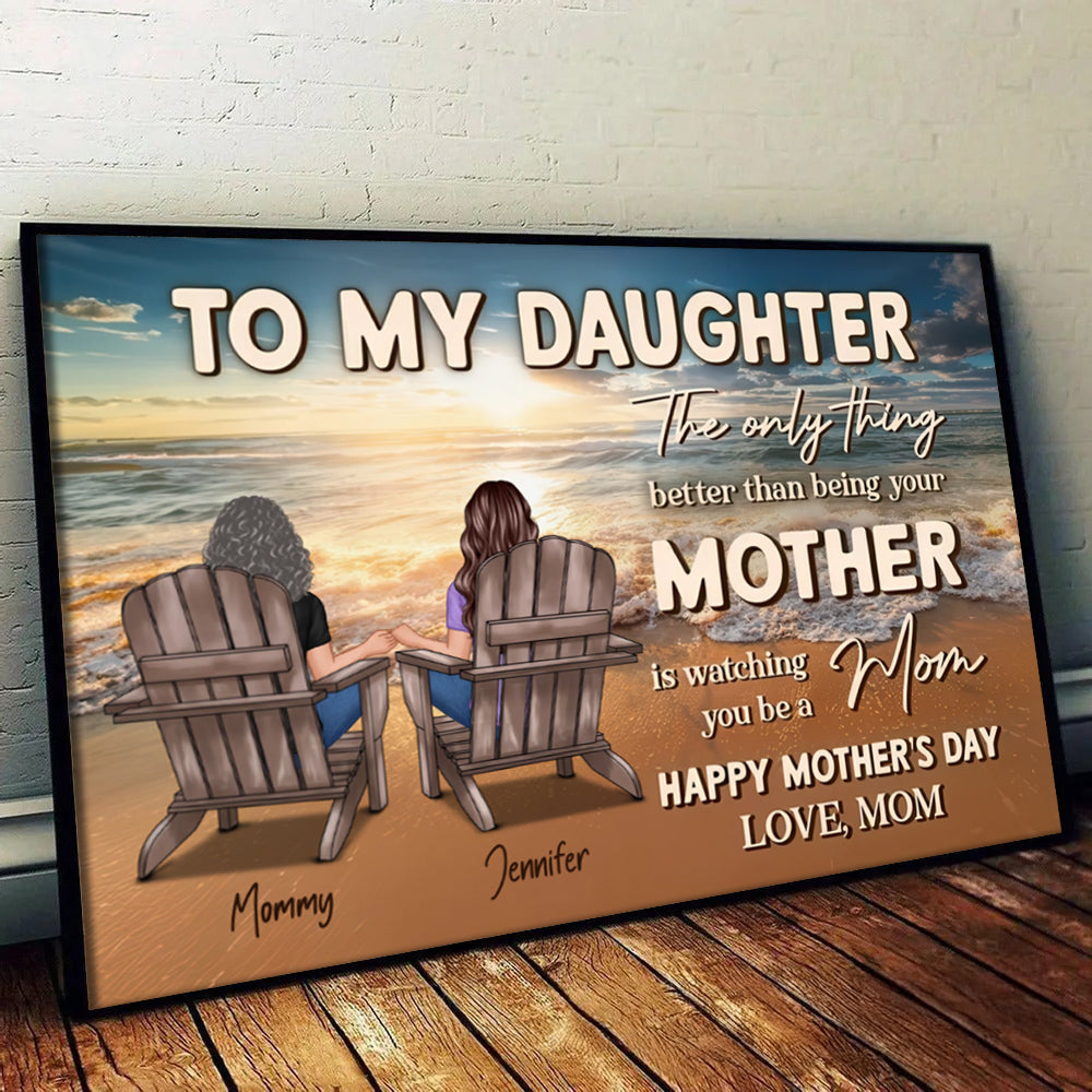Beach Landscape To My Daughter From Mom - Personalized Poster/Canvas Prints - Mother's Day Gift For Daughter