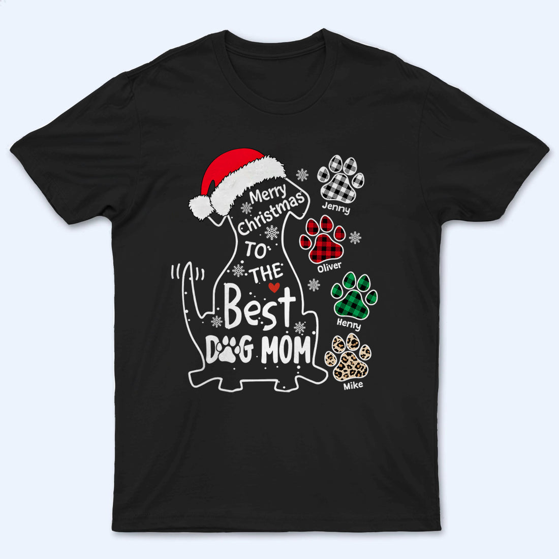Personalized Merry Christmas To The Best Dog Mom/Dad t-shirt, alternate view 2