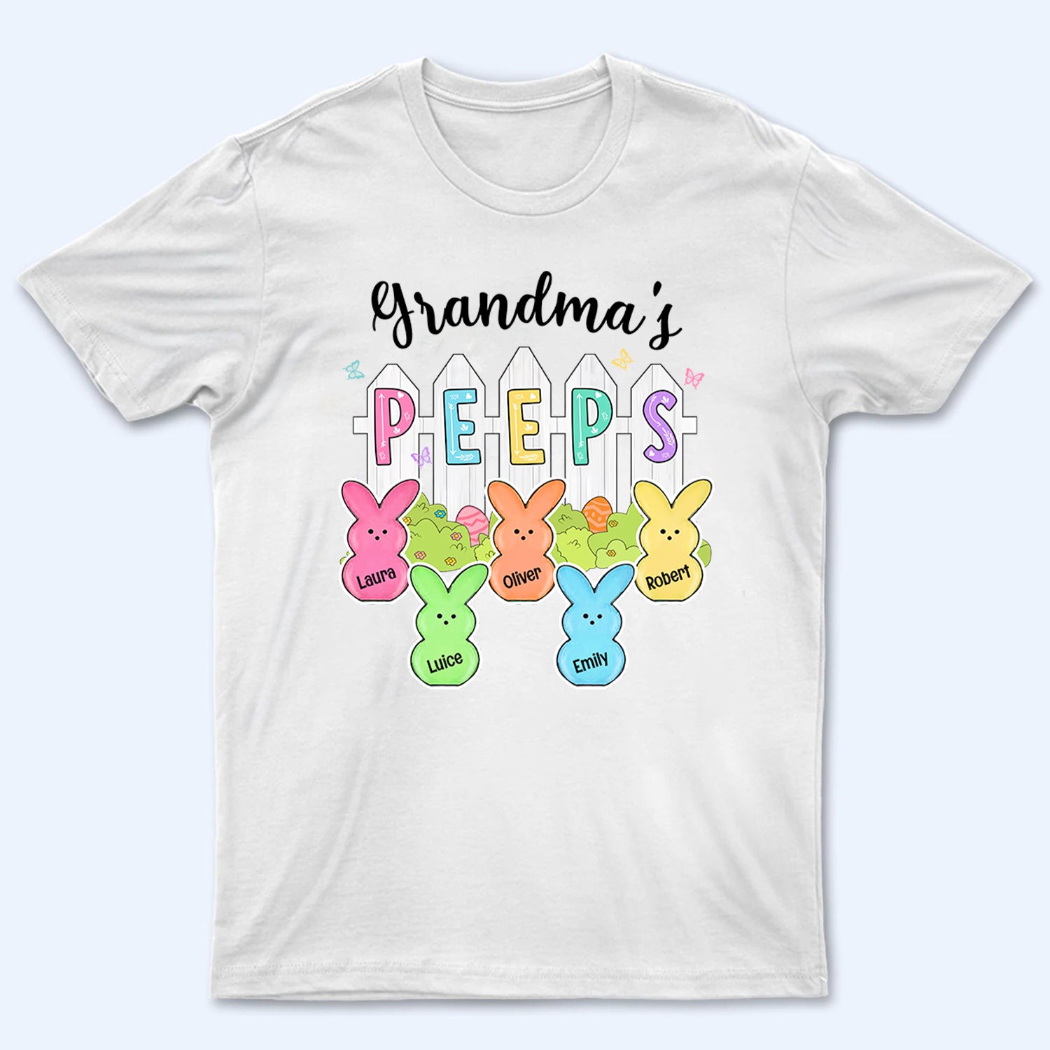 Grandma Peeps Easter - Personalized Custom T Shirt - Gift for Grandma/Grandparent 2