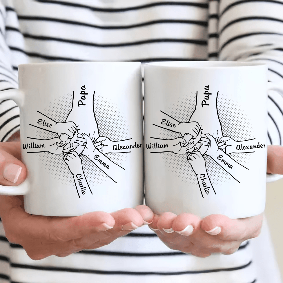 Best Papa Ever Holding Hand - Personalized Mug - Father's Day, Birthday Gift For Dad, Papa, Grandpa - Suzitee Store