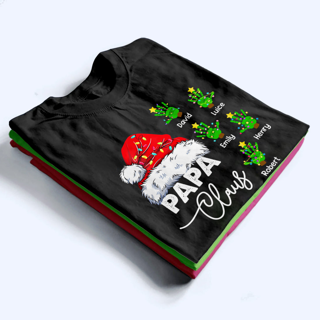 Personalized Grandpa Christmas Papa Claus t-shirt, alternate view 2