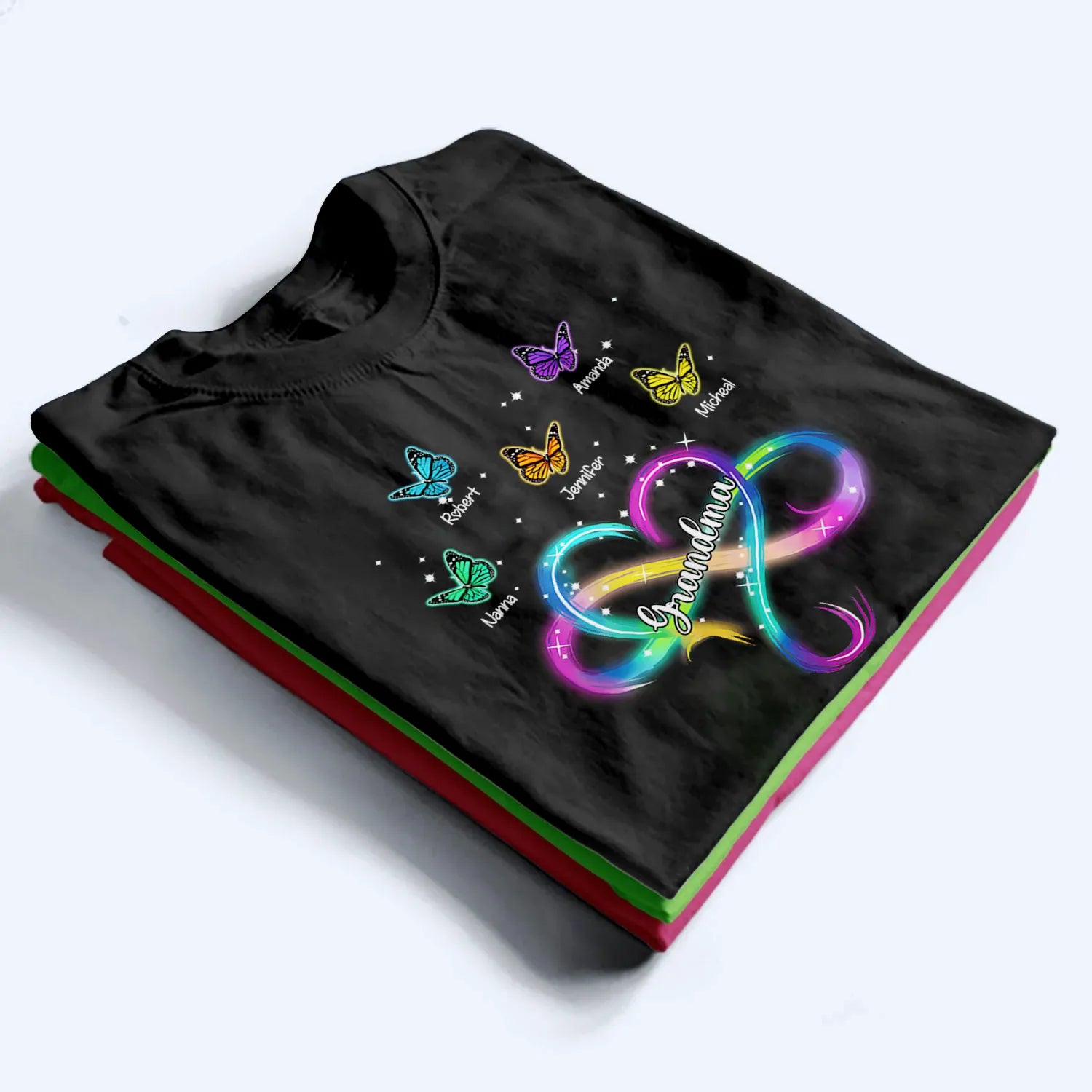Grandma Infinity Heart - Personalized Custom T Shirt - Gift for Grandma/Nana/Mimi, Mom, Wife, Grandparent 3
