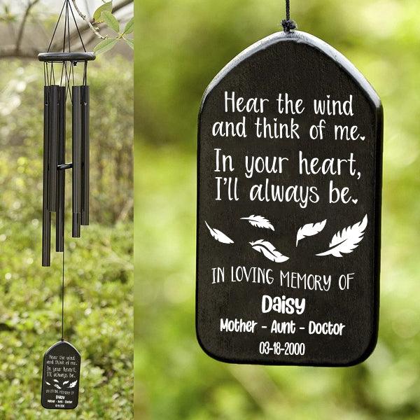 In The Loving Memory OF Family - Personalized Wind Chimes - Memorial Sympathy Gift for Family Members Grandma, Grandpa, Dad, Mom | Miscarriage Gift, Infant Loss Gifts