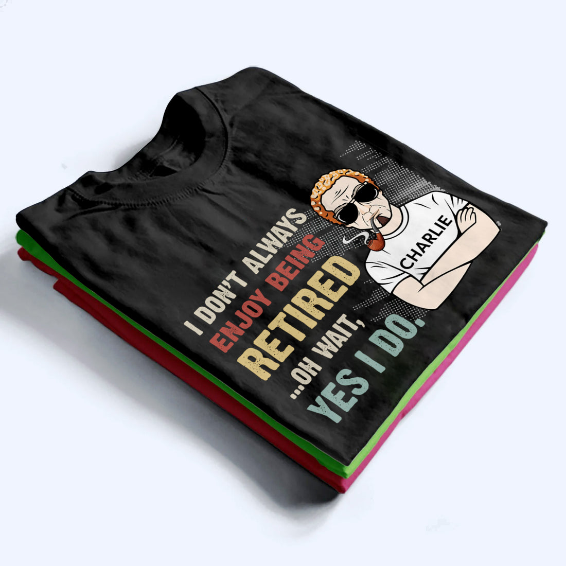 Personalized I Don‘t Always Enjoy Being Retired Retro t-shirt, alternate view 2