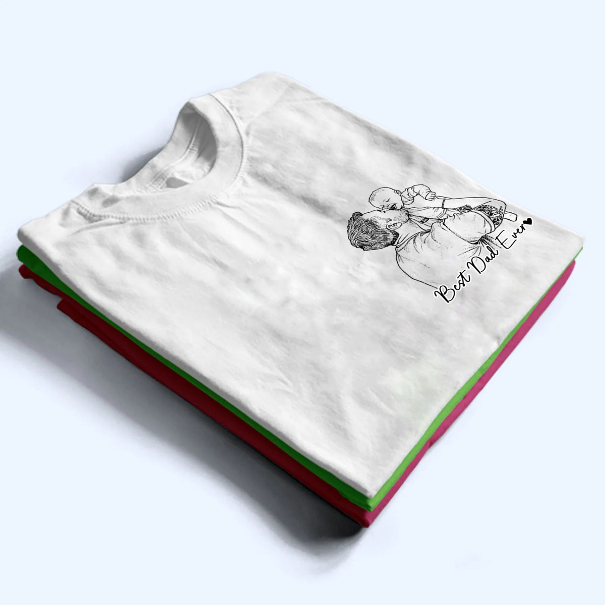 Custom Photo Sketch Line Art Dad, You’re One Of A Kind - Personalized Custom Shirt - Gift For Mom, Dad, Family Members