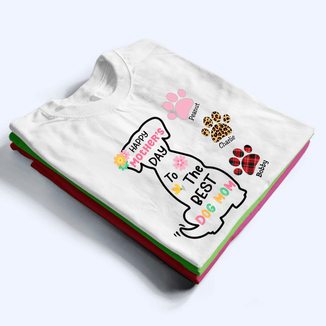 Personalized Happy Mother's Day To The Best Dog Mom t-shirt, alternate view 3