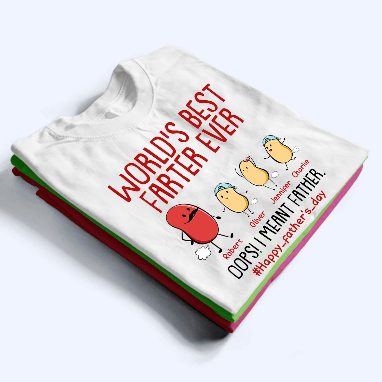 World's Best Farter Ever I Mean Father - Personalized Custom T Shirt - Father's Day Gift for Dad, Papa, Grandpa, Daddy, Dada - Suzitee Store