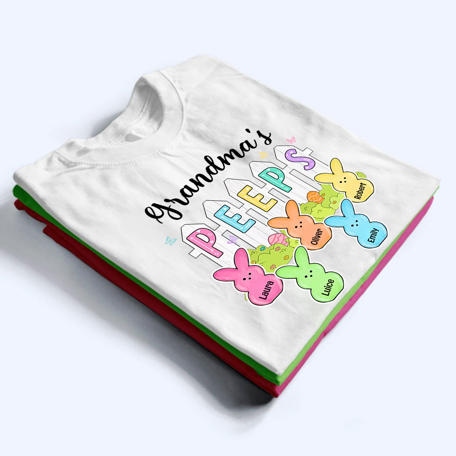 Grandma Peeps Easter - Personalized Custom T Shirt - Gift for Grandma/Grandparent 3