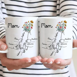 Holding Mom's Hand - Personalized Mug - Gift for Mom, Wife, Grandma, Mother's Day - Suzitee Store