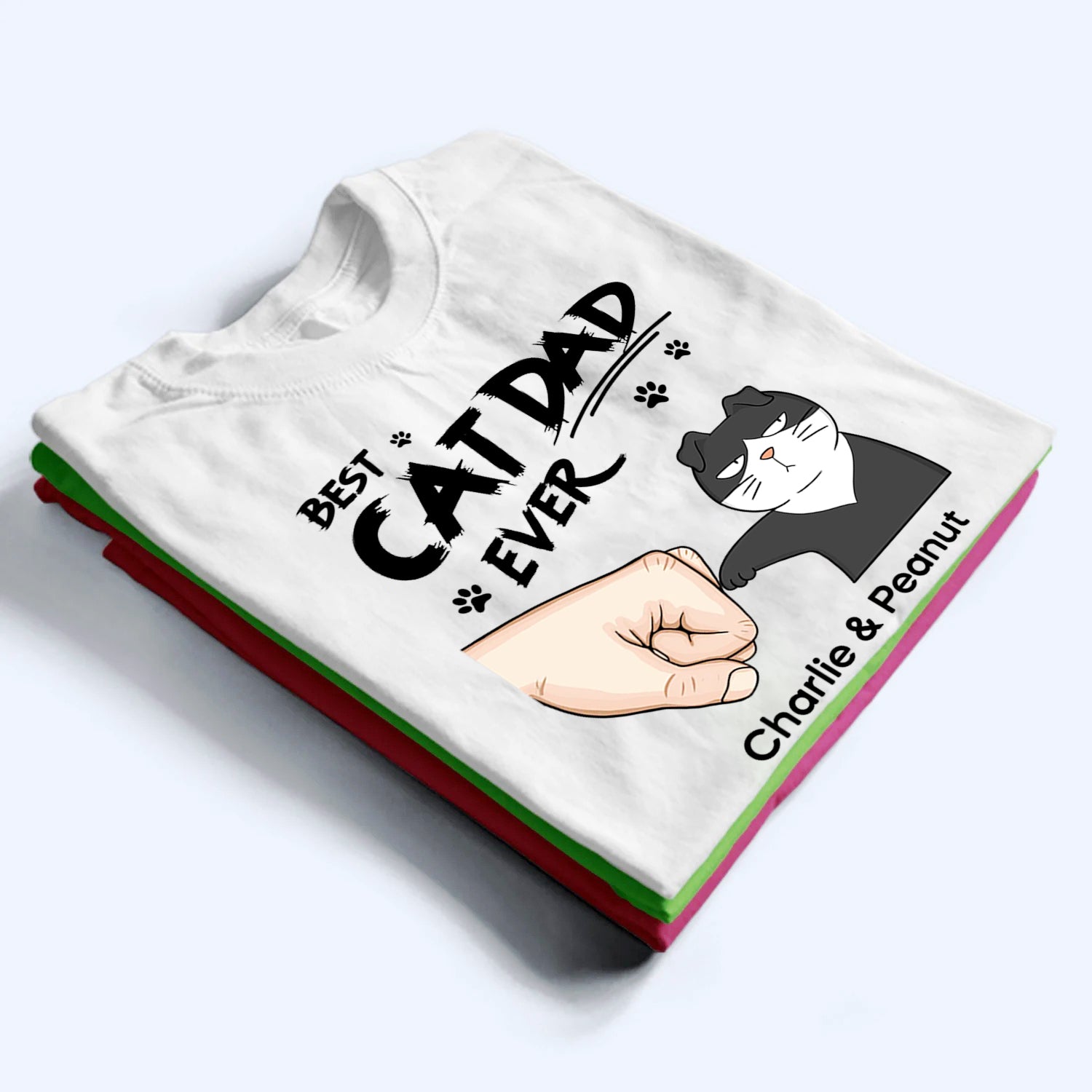 Best Cat Dad Ever - Personalized Custom T Shirt - Father's Day Gift For Cat Dad, Cat Lovers