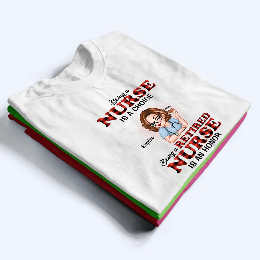 Personalized Being A Nurse Is A Choice, Being A Retired Nurse Is An Honor t-shirt, alternate view 4
