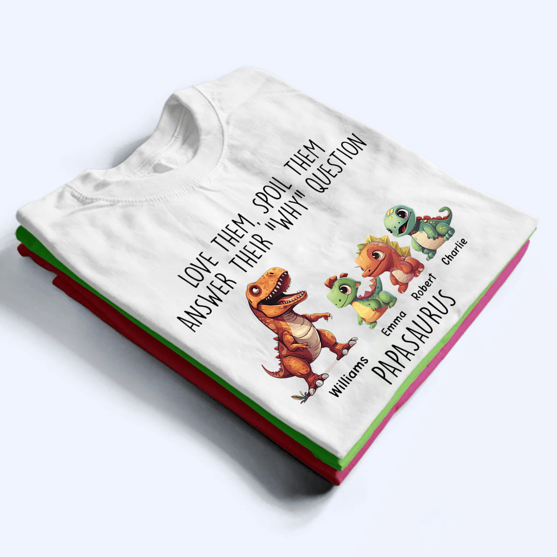Personalized Love Them, Spoil Them Papasaurus t-shirt, alternate view 3