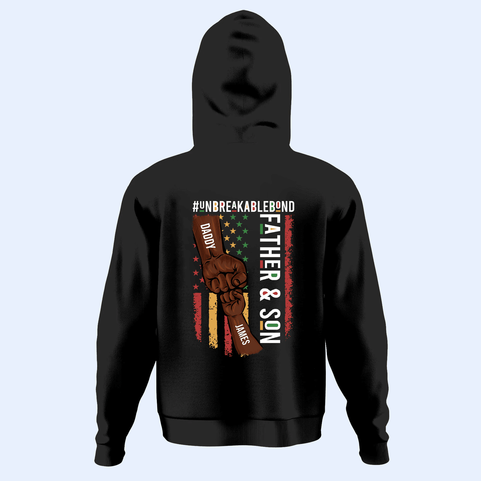 Father & Son #Unbreakablebond - Personalized Custom Back Printed T Shirt - Father's Day Gift for Dad, Grandpa, Daddy, Dada, Dad Jokes