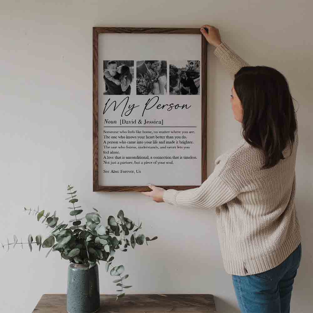 Custom Photo Couple My Person Defination - Personalized Poster/Canvas Prints - Gift For Her/Him, Husband/Wife, Couples on Anniversary, Valentine's Day 2