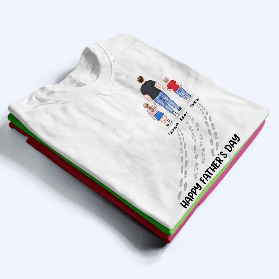 Fathers And Childs Footprints personalized t-shirt, alternate view 3