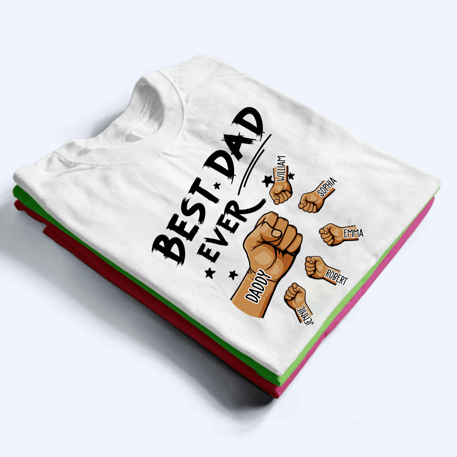 The Best Dad Ever - Personalized Custom T Shirt - Father's Day Gift for Dad, Papa, Grandpa, Daddy, Dada - Suzitee Store