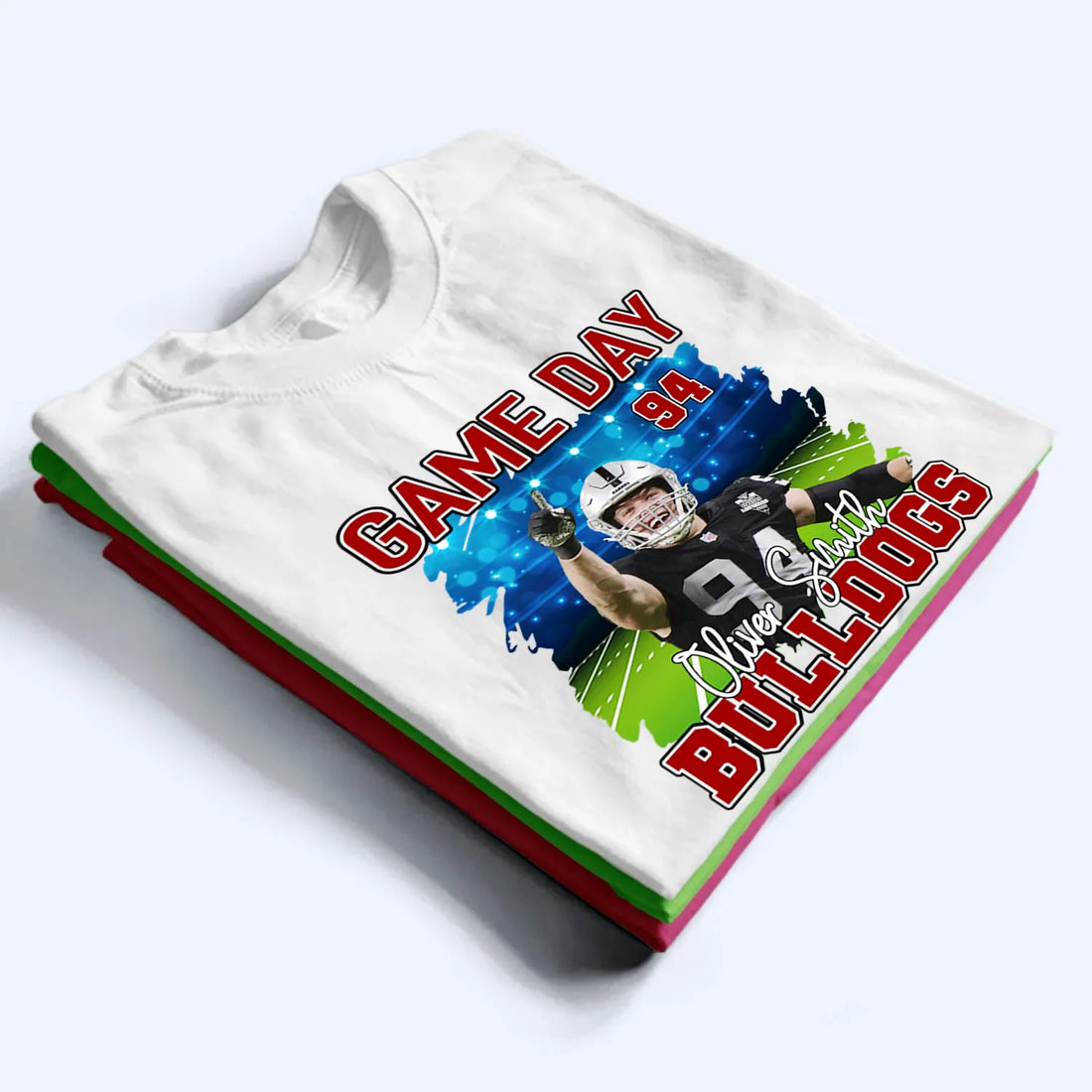 Custom Photo Football Game Day t-shirt, alternate view 2
