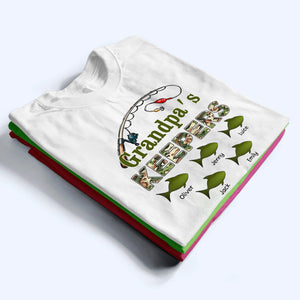 Grandpa‘s Keepers Pattern Fishing - Personalized Custom T Shirt - Gift for Dad, Papa, Grandpa, Daddy, Dada