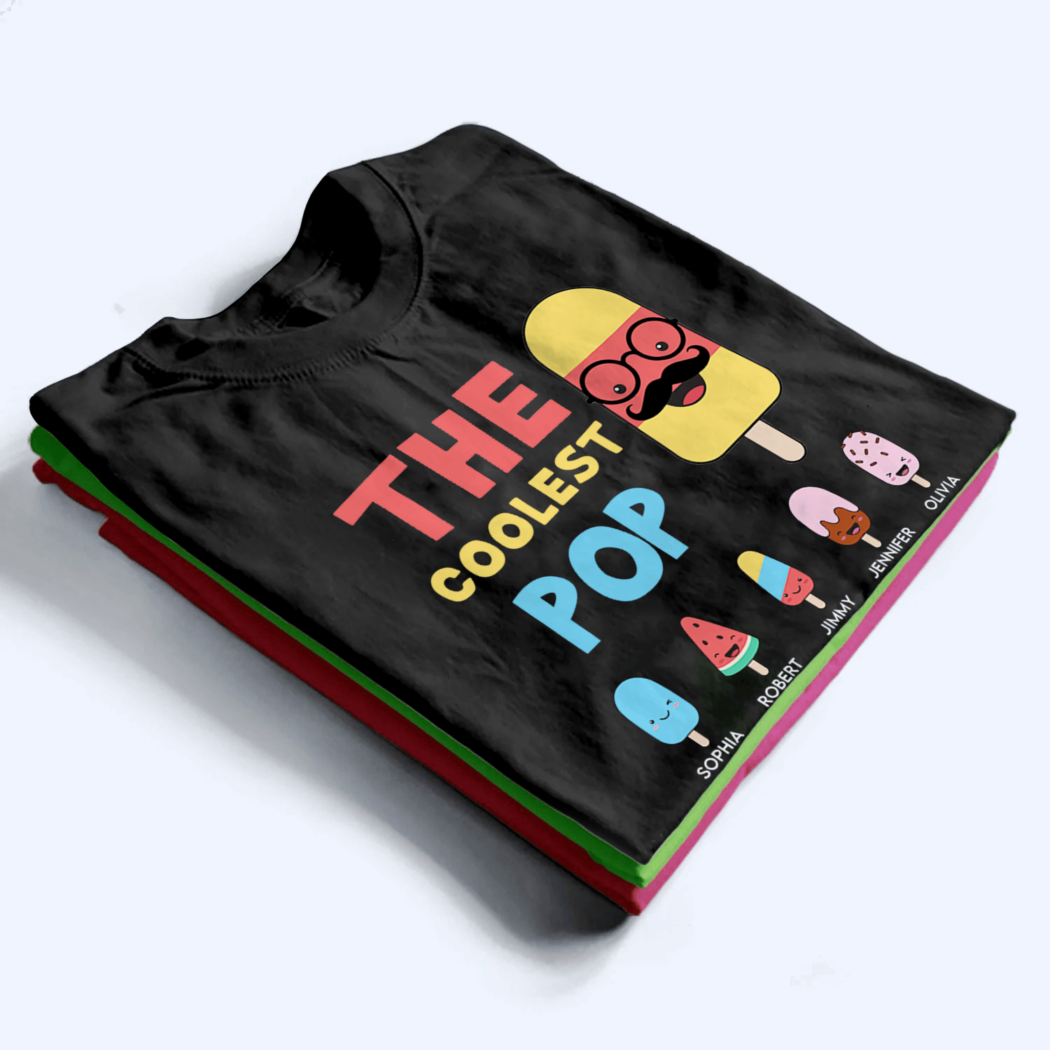 The Coolest Dad Funny Ice Cream - Personalized Custom T Shirt - Father's Day Gift for Dad, Papa, Grandpa, Daddy, Dada