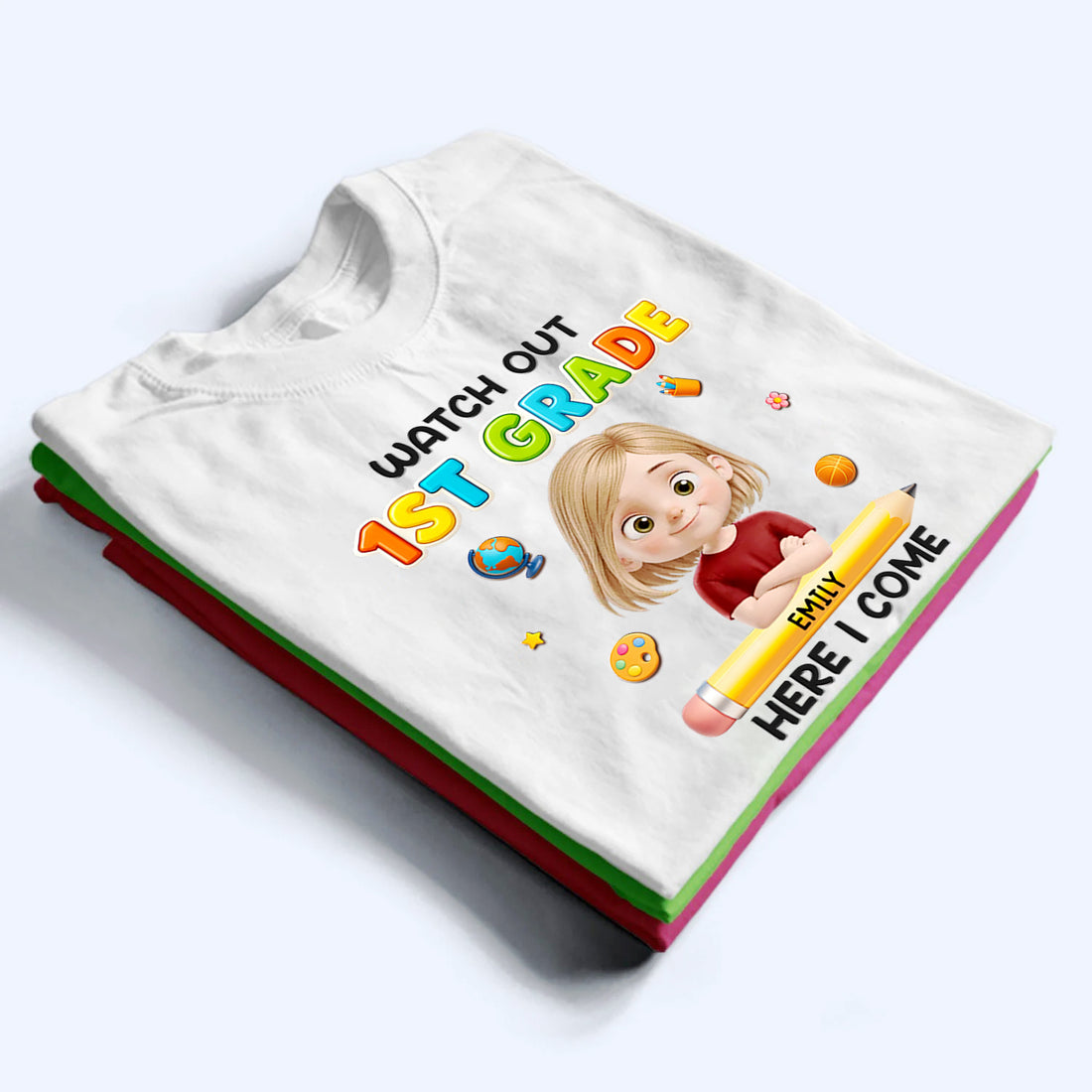 Personalized Watch Out Here I Come youth t-shirt, alternate view 3
