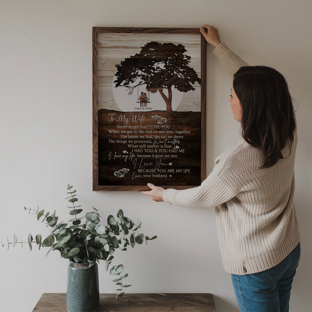 To My Wife Never Forget That I Love You Couple - Personalized Poster/Canvas Prints - Gift For Her, Wife, Girlfriend on Anniversary, Valentine's Day