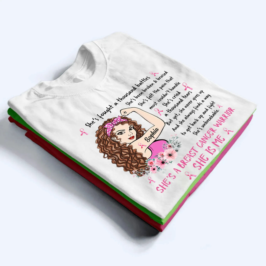 Personalized I Am Breast Cancer Warrior t-shirt, alternate view 3