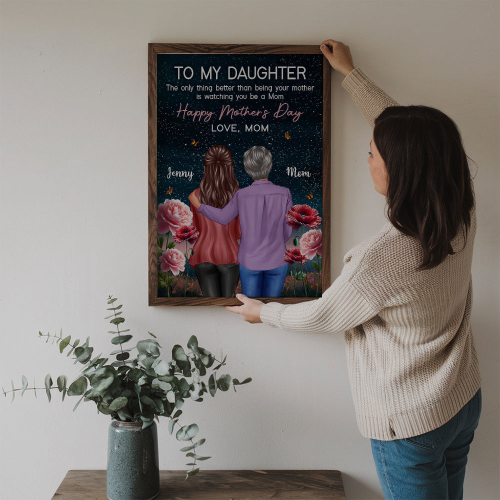 Birth Flower At Night To My Daughter From Mom - Personalized Poster/Canvas Prints - Mother's Day Gift For Daughter