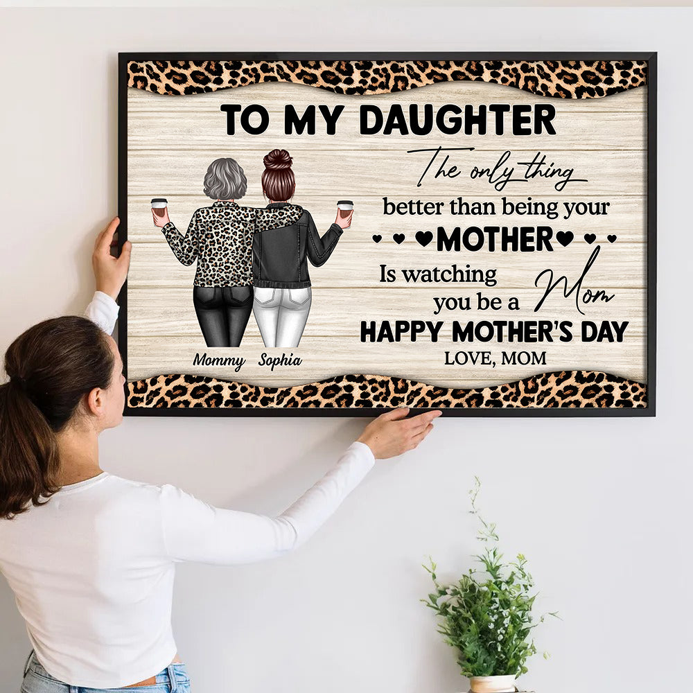 Leopard Pattern To My Daughter From Mom - Personalized Poster/Canvas - Mother's Day Gift For Daughter